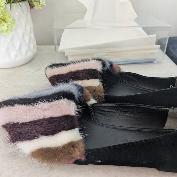 Rebecca Minkoff Shoes - rebecca minkoff black & multicolor Mink fur